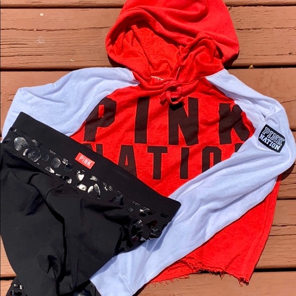 HTF RARE PINK VS Ultimate Yoga Pant/Hoodie Set NEW & Maroon Cheetah Pullover